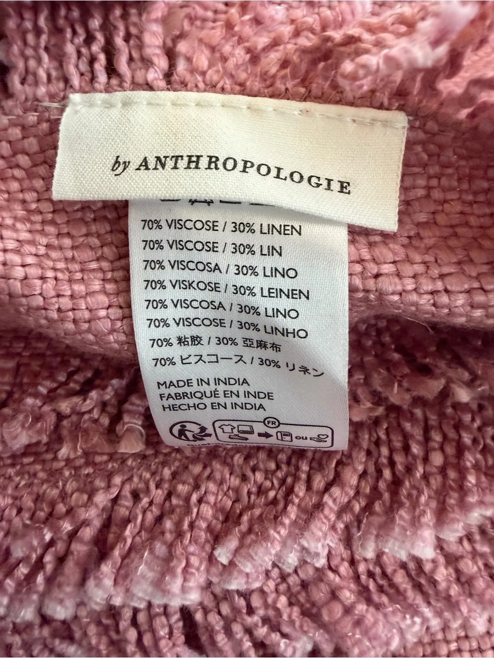 Anthropologie Fringe-Trim Drapes in Dusty Rose